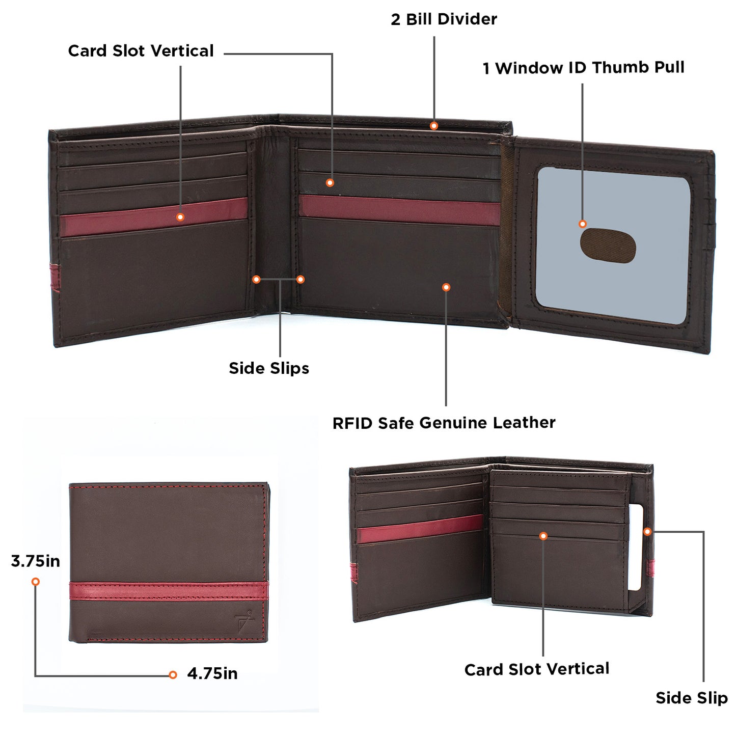 Men's Leather Wallet Bifold | RFID-Safe