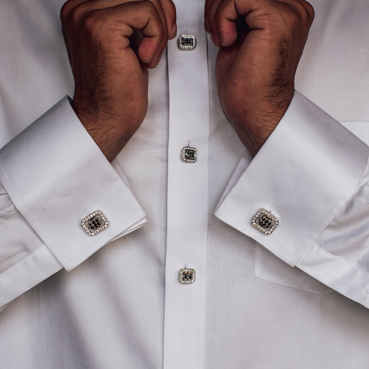 Cufflinks and Tuxedo Shirt Stud Set for Men Black Garnet