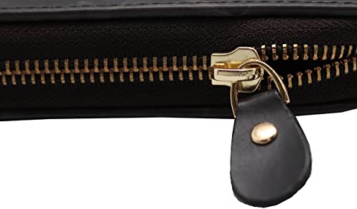 Women's Leather Zipper Wallet, RFID Blocking Credit Card Holder Case