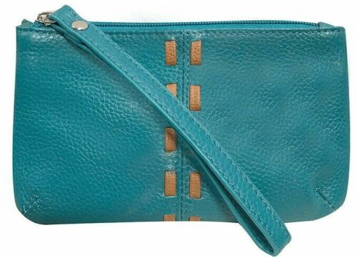 Cow Leather Clutch Wristlet Women Purse Black Purple Turquoise Cell Phone Case – J110CP