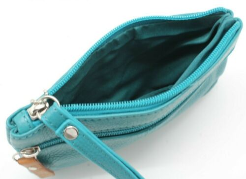 Cow Leather Clutch Wristlet Women Purse Black Purple Turquoise Cell Phone Case – J110CP