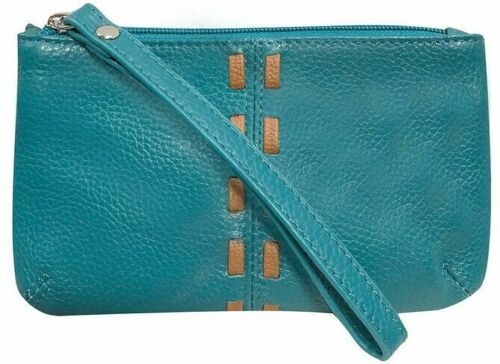 Cow Leather Clutch Wristlet Women Purse Black Purple Turquoise Cell Phone Case – J110CP