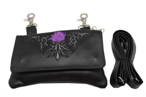 Leather clip-on Loop Belt bag for women