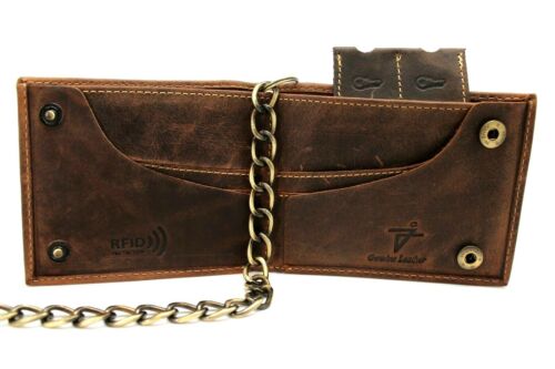 RFID Safe Chain Wallet for Men Bifold with Snaps