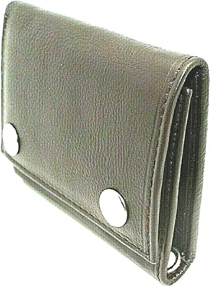Biker Trifold Leather Wallet With Snaps