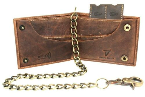 RFID Safe Chain Wallet for Men Bifold with Snaps