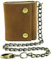 Men's Trifold Chain Wallet with Snaps RFID safe
