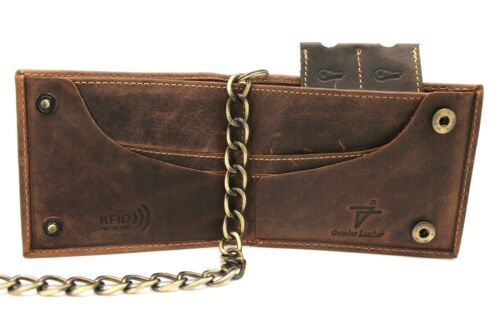 RFID Safe Chain Wallet for Men Bifold with Snaps