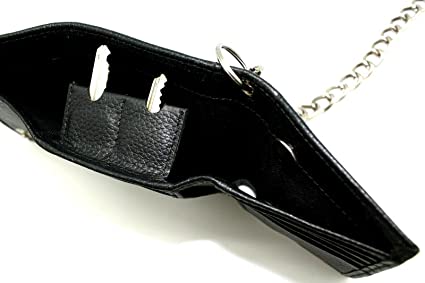 Men's Trifold Chain Wallet with Snaps RFID safe