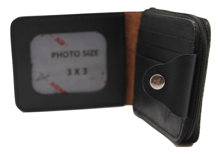Zip Around Bi-Fold Wallet for Men – Genuine Leather Italian Style