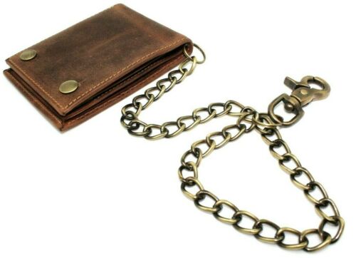 RFID Safe Chain Wallet for Men Bifold with Snaps