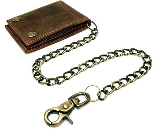 RFID Safe Chain Wallet for Men Bifold with Snaps