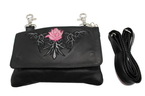 Leather clip-on Loop Belt bag for women