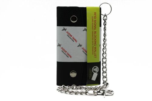 Long Checkbook Tri-fold Chain Wallet with Snaps