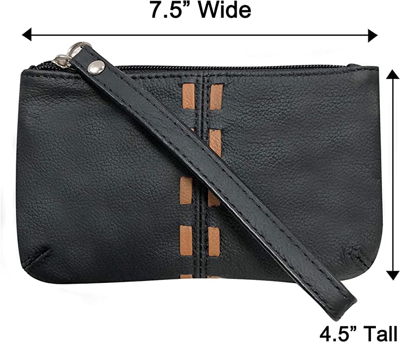 Cow Leather Clutch Wristlet Women Purse Black Purple Turquoise Cell Phone Case – J110CP