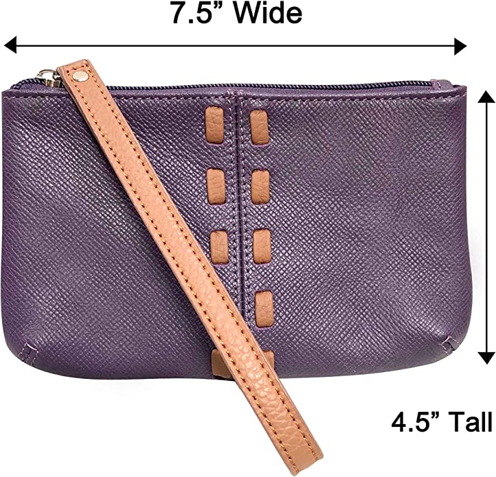 Cow Leather Clutch Wristlet Women Purse Black Purple Turquoise Cell Phone Case – J110CP