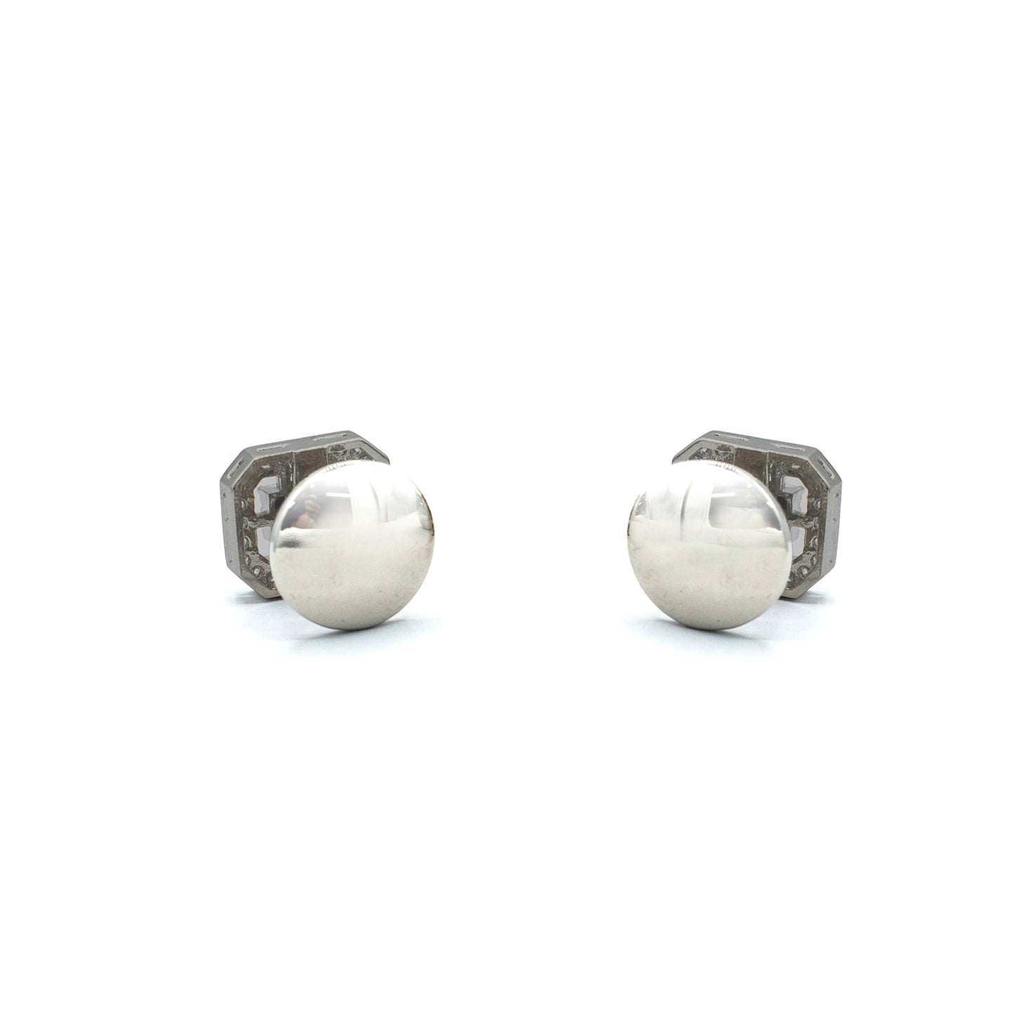 Handcrafted Cufflinks for Men 21k White Gold Rhodium Plated