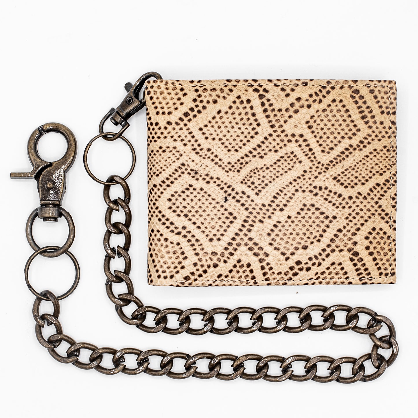 Cobra Brown Leather Bi-fold Chain Wallet for Men