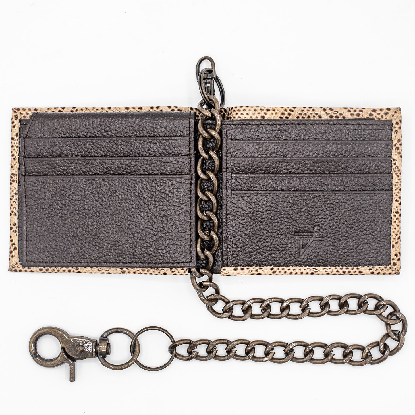 Cobra Brown Leather Bi-fold Chain Wallet for Men