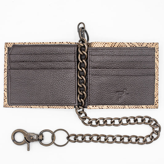 Cobra Brown Leather Bi-fold Chain Wallet for Men