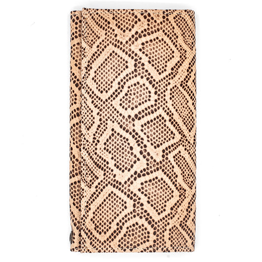 Checkbook Size Trifold Leather Wallet RFID Cobra Brown