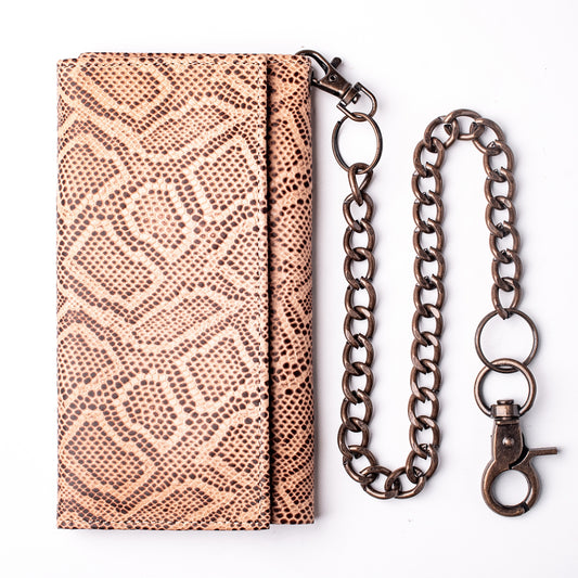 Tri-fold Long Chain Wallet Cobra