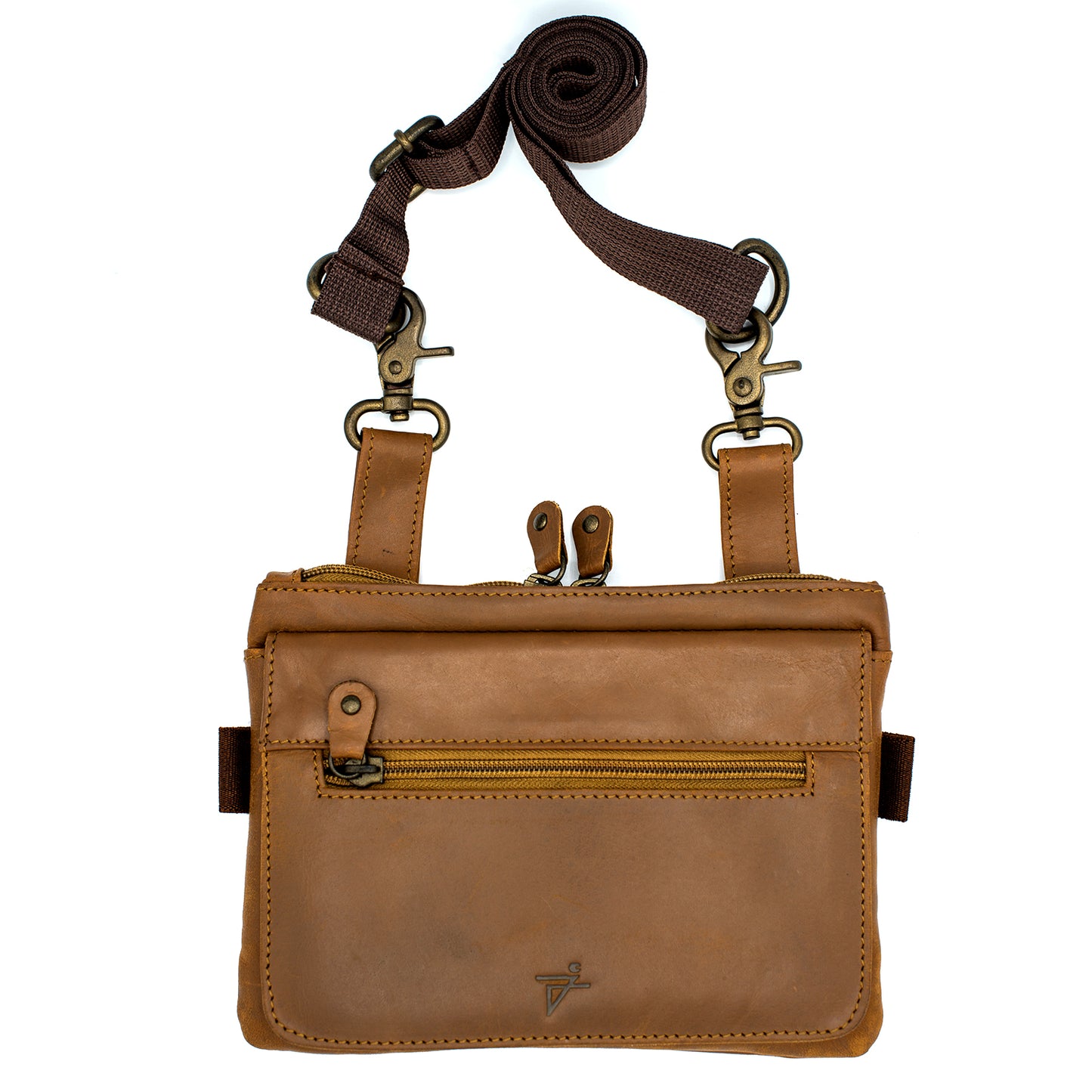 Genuine Leather Clip-On Pouch Crossbody Bag for Men Women