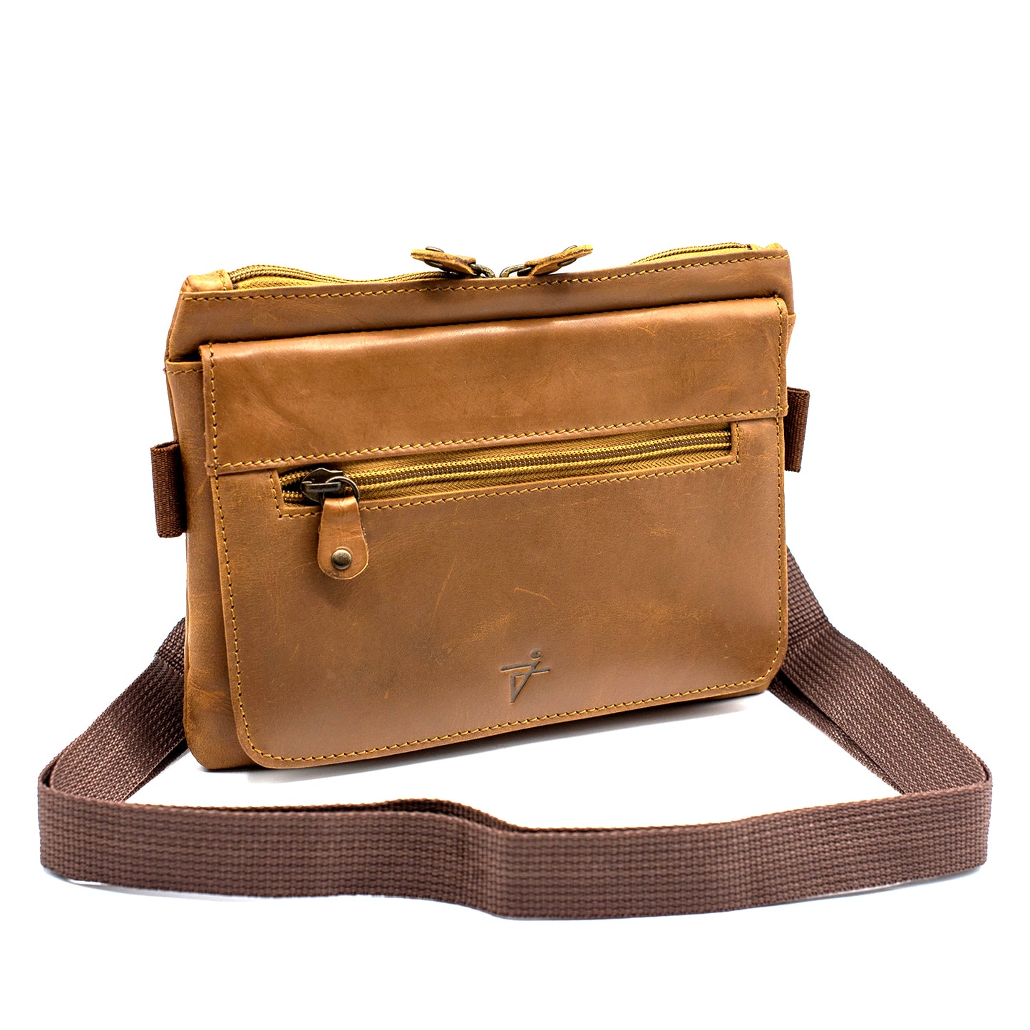 Genuine Leather Clip-On Pouch Crossbody Bag for Men Women