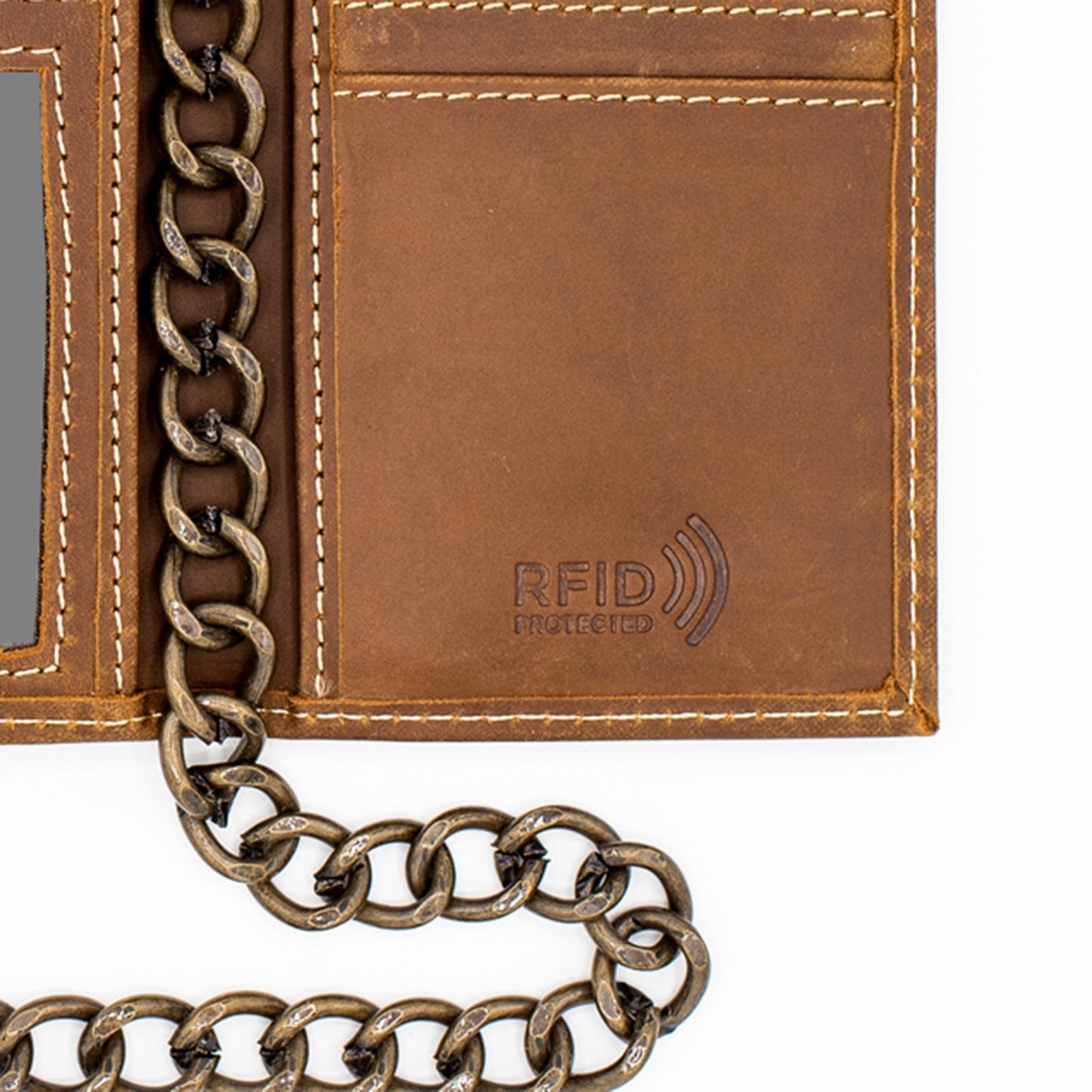 Men's Tall Trifold Chain Wallet with Snap RFID
