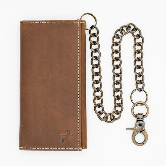 Men's Tall Trifold Chain Wallet with Snap RFID