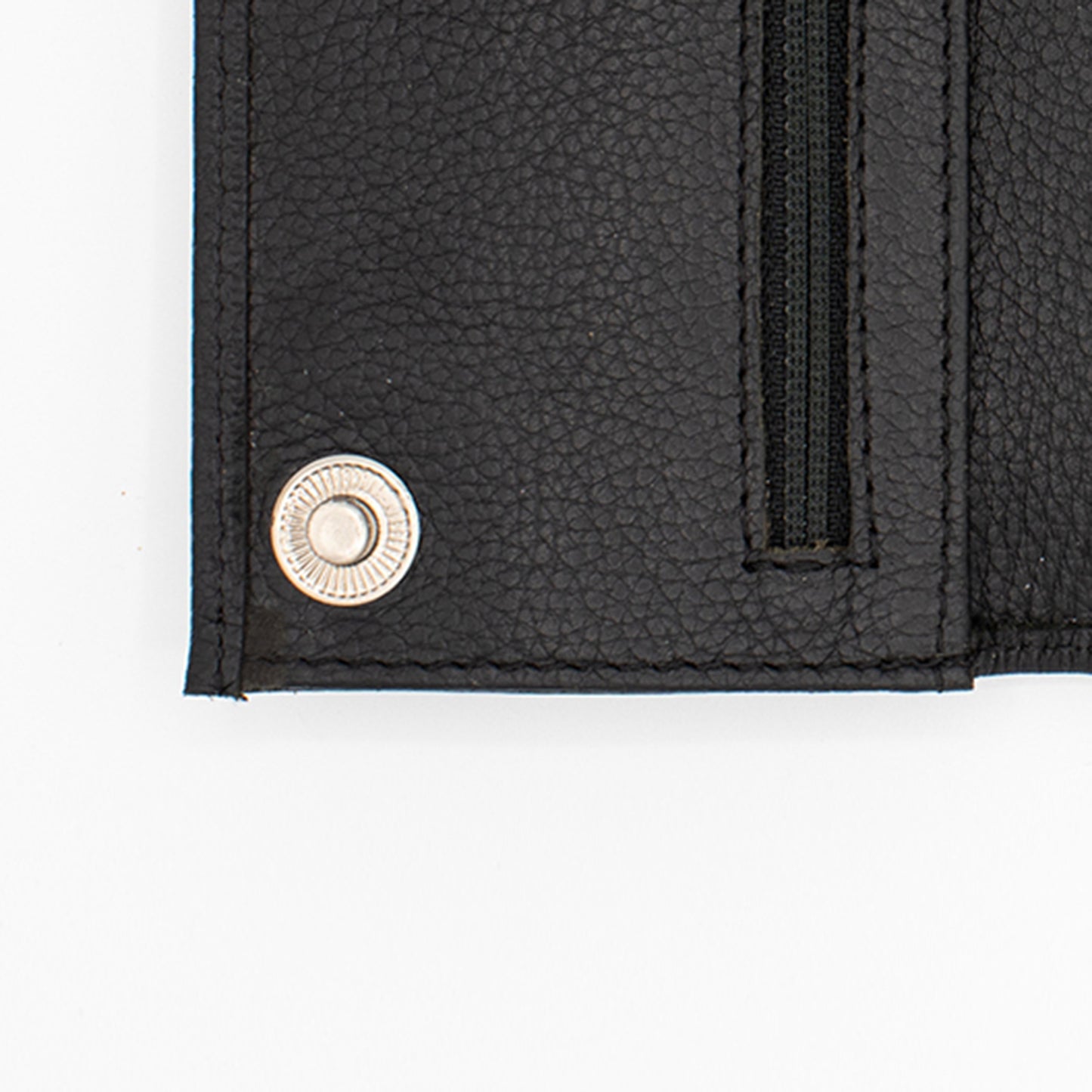 RFID safe Checkbook Size Tri-fold Leather Wallet with Snap Closer