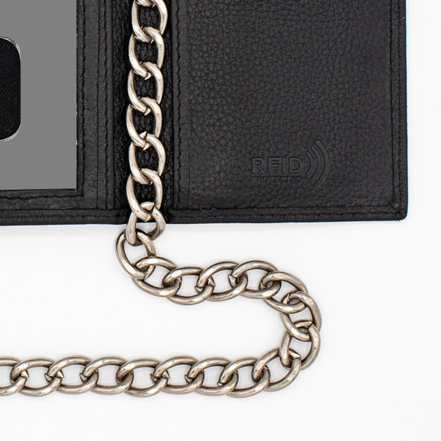 Men's Tall Trifold Chain Wallet with Snap RFID