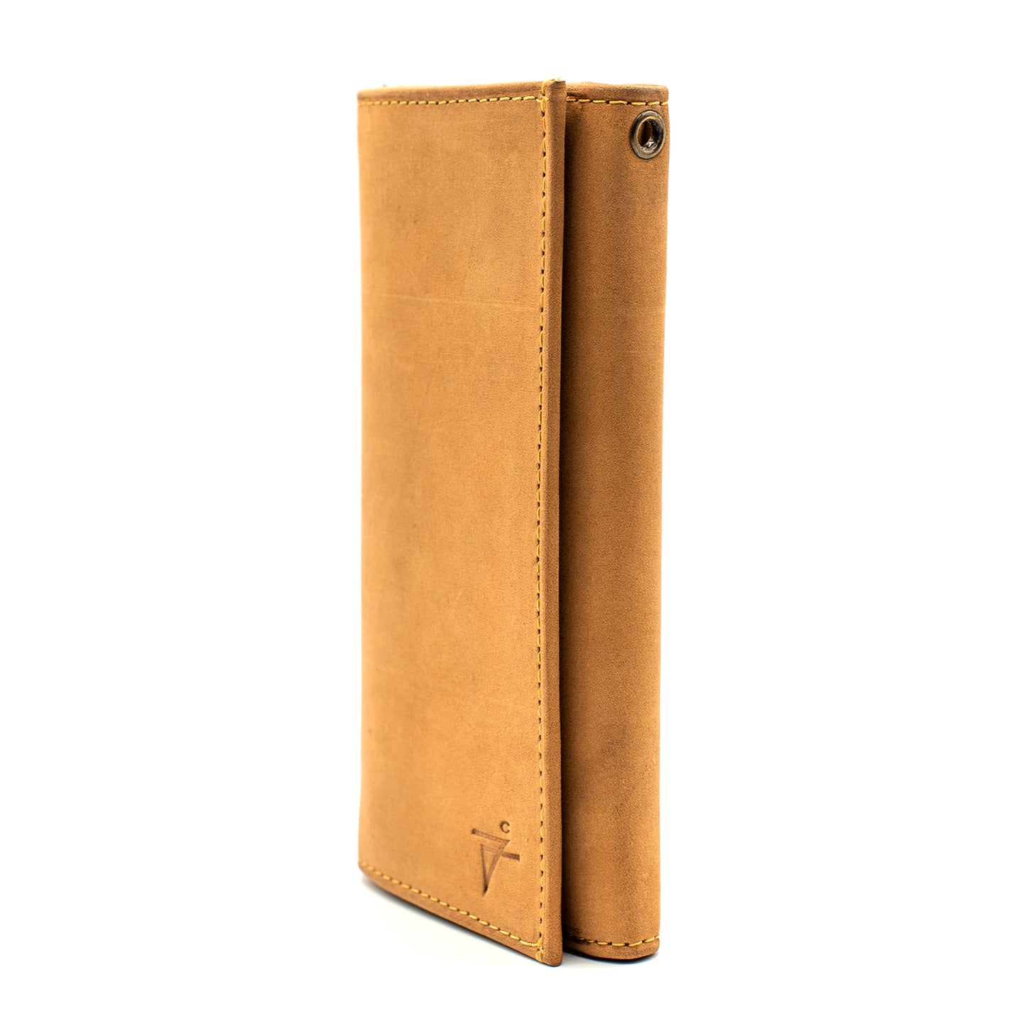 RFID safe Checkbook Size Tri-fold Leather Wallet with Snap Closer