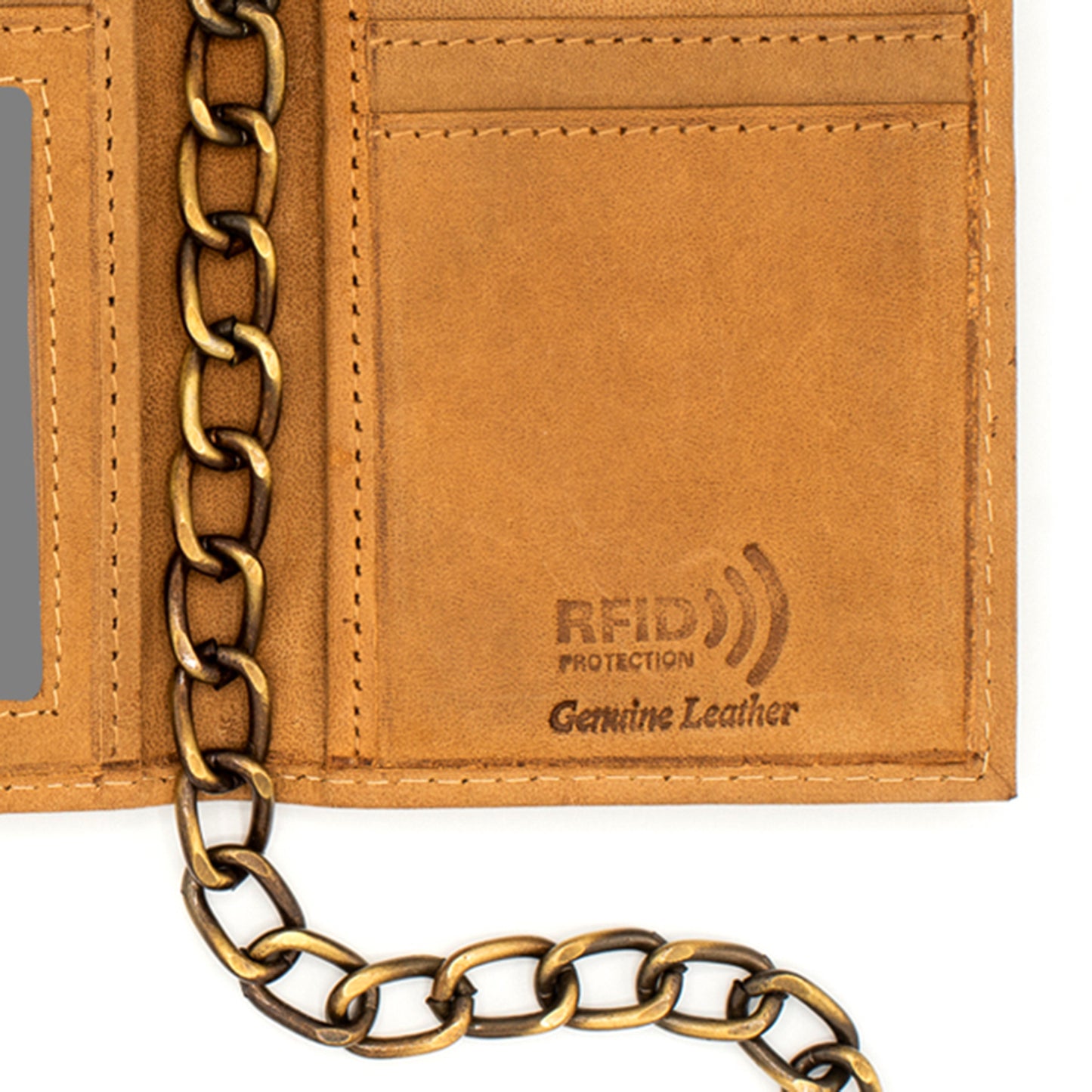 Men's Tall Trifold Chain Wallet with Snap RFID