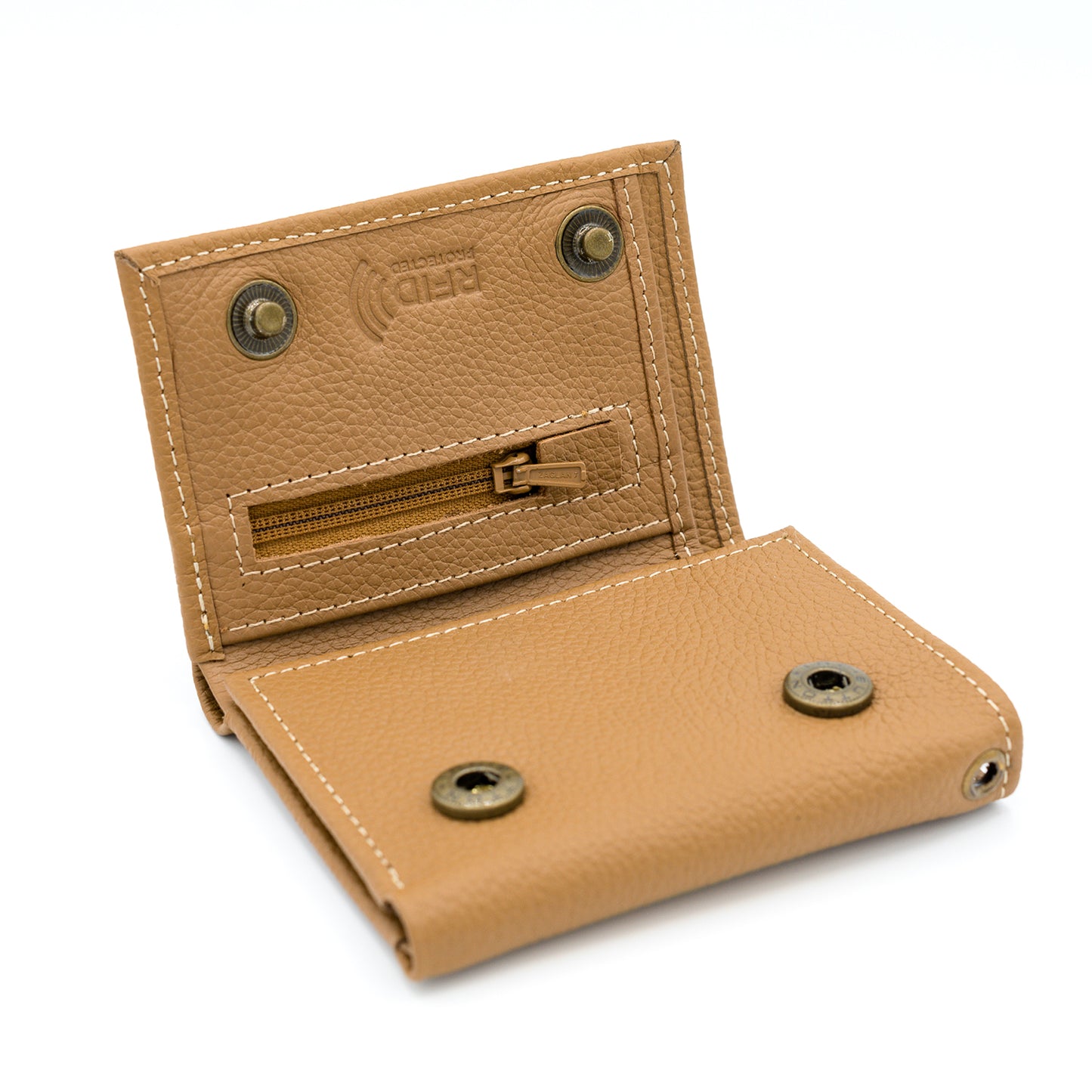 Trifold Wallet for Biker Trucker Snap Button T
