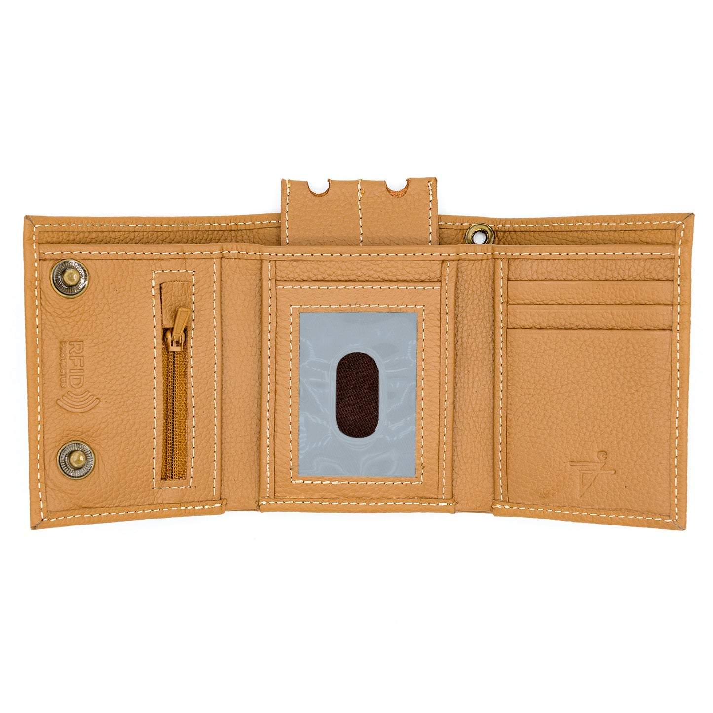 Trifold Wallet for Biker Trucker Snap Button T