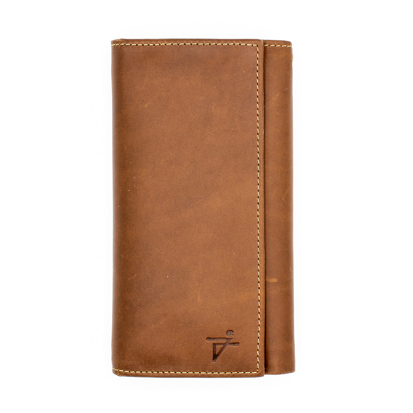 RFID Safe checkbook Size Trifold Long Wallet Genuine Leather