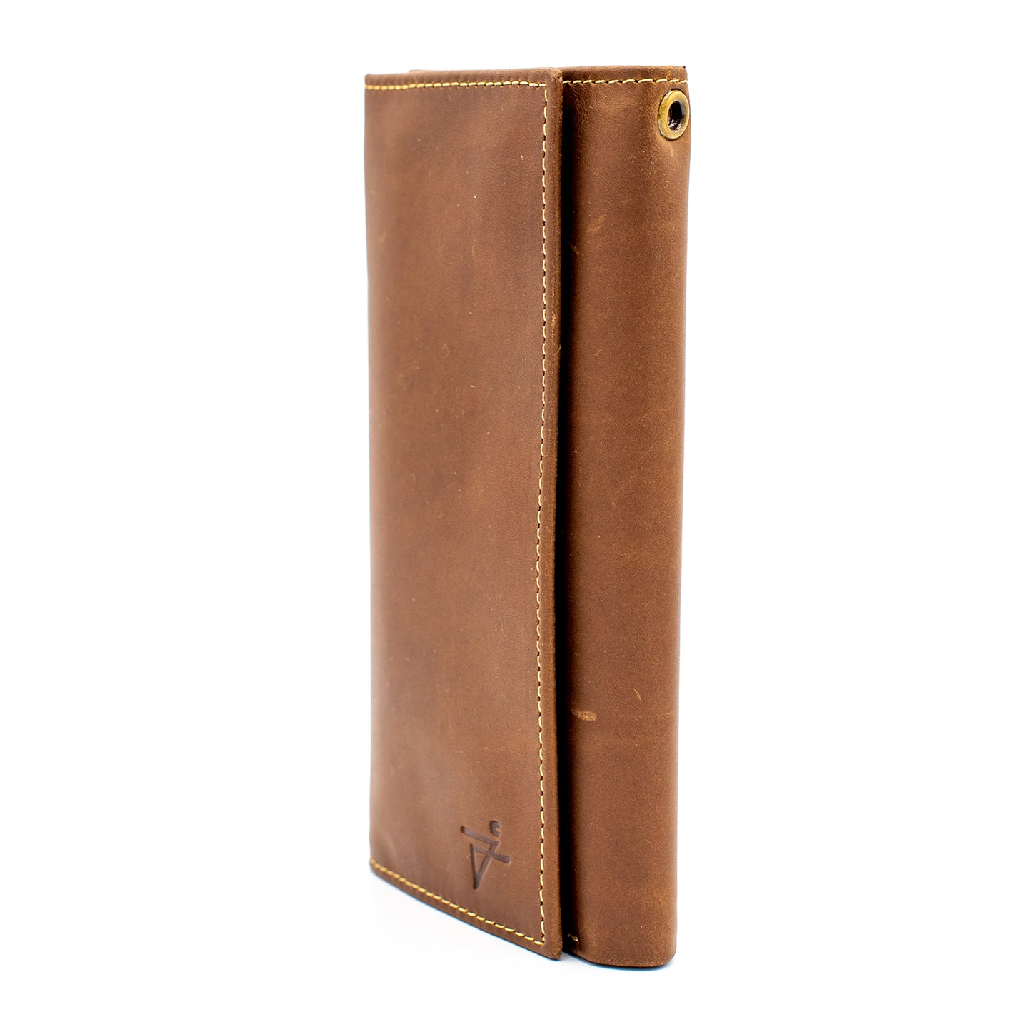 RFID Safe checkbook Size Trifold Long Wallet Genuine Leather