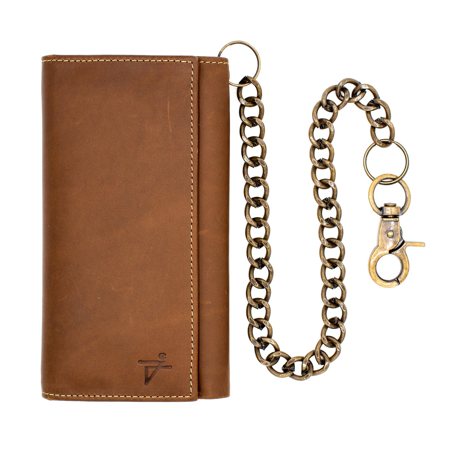 Long Tri-fold Chain Wallet with Snap RFID Safe
