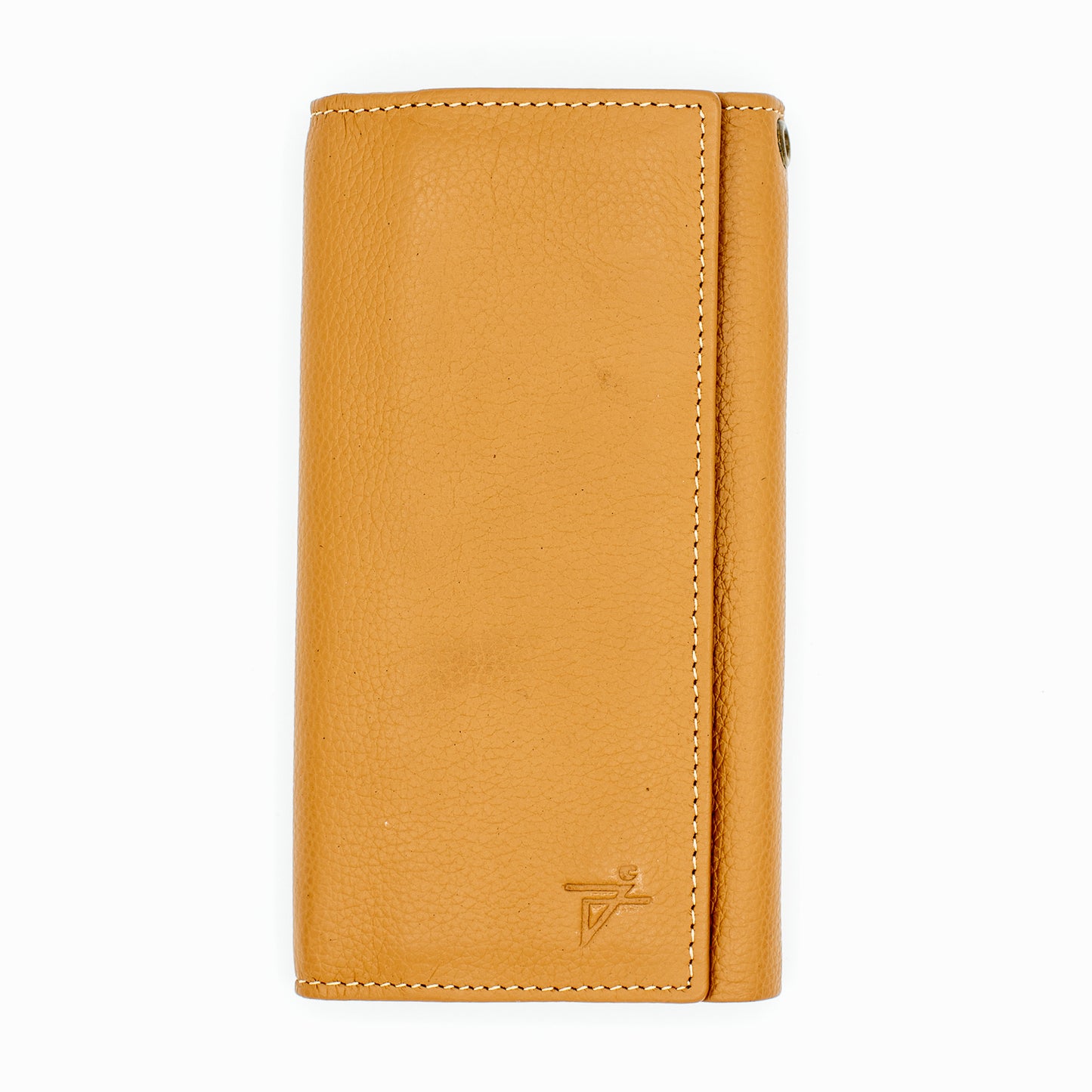 RFID Safe checkbook Size Trifold Long Wallet Genuine Leather
