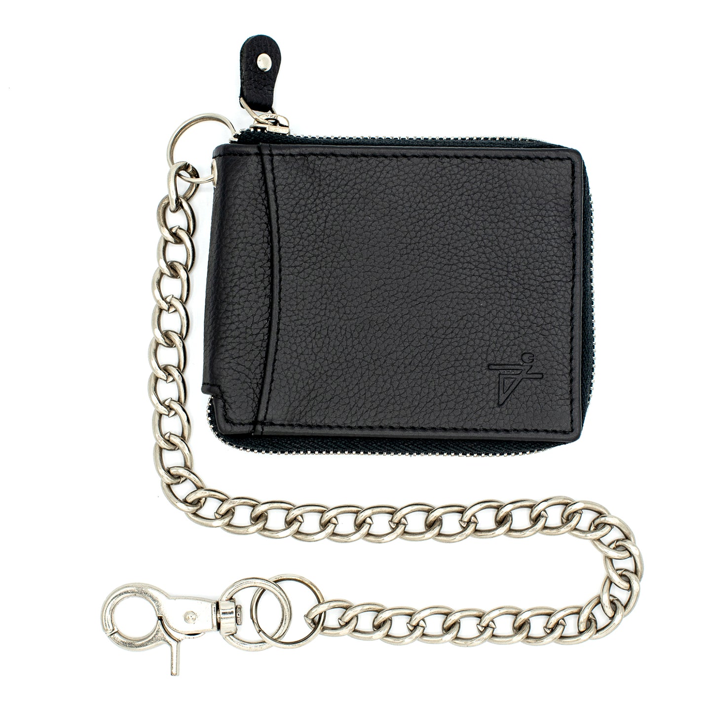 Zip Around chain Wallet for Men RFID Leather  Bifold