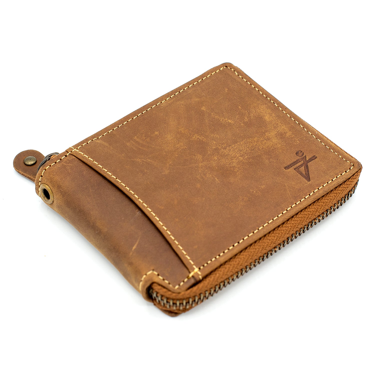 Zip Around Bi-fold Leather Wallet for Men – RFID Safe Genuine Leather