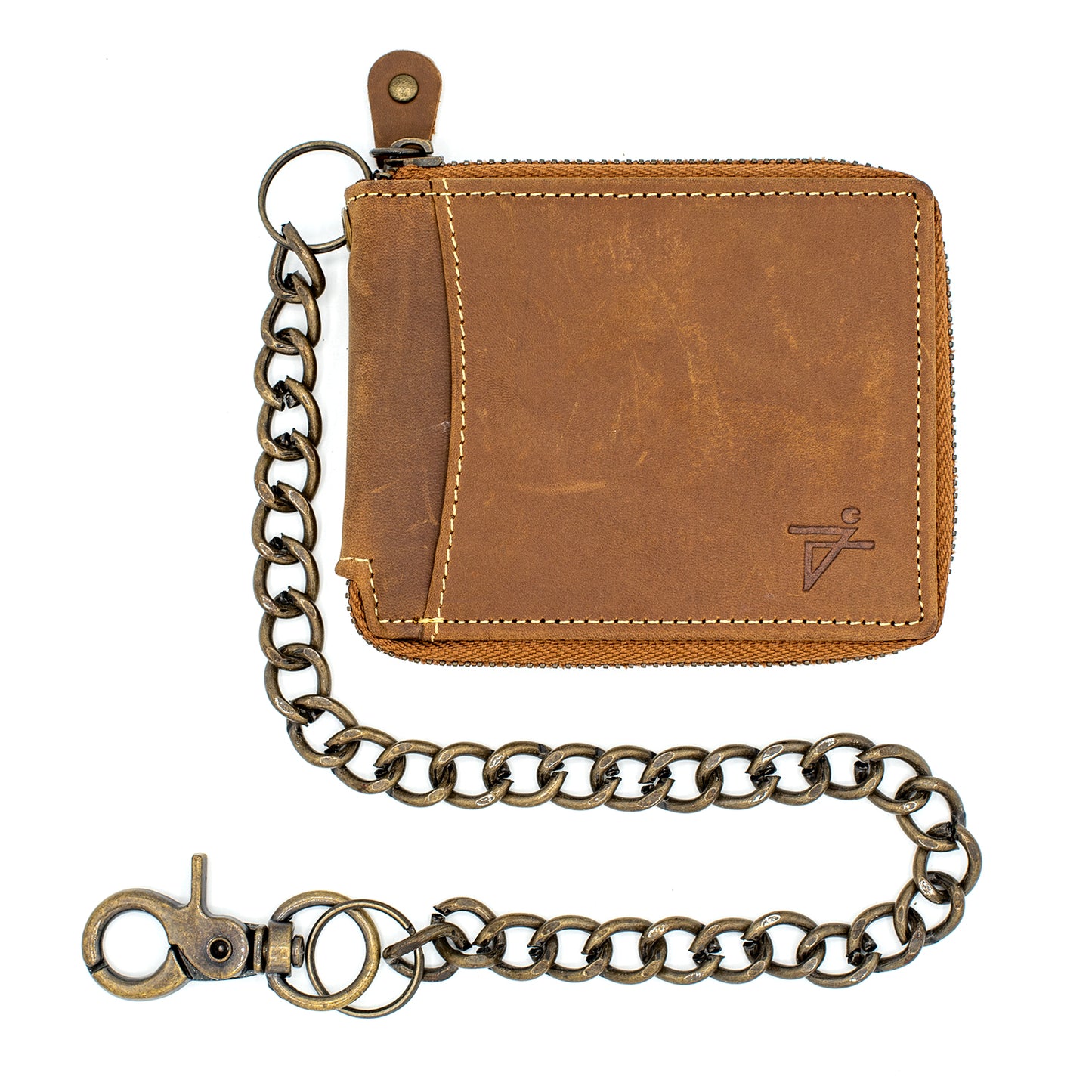 Zip Around chain Wallet for Men RFID Leather  Bifold