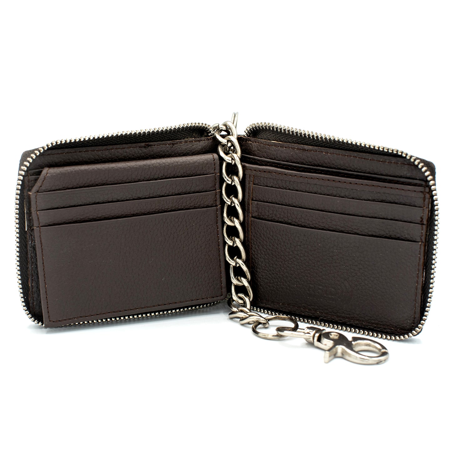 Zip Around chain Wallet for Men RFID Leather  Bifold