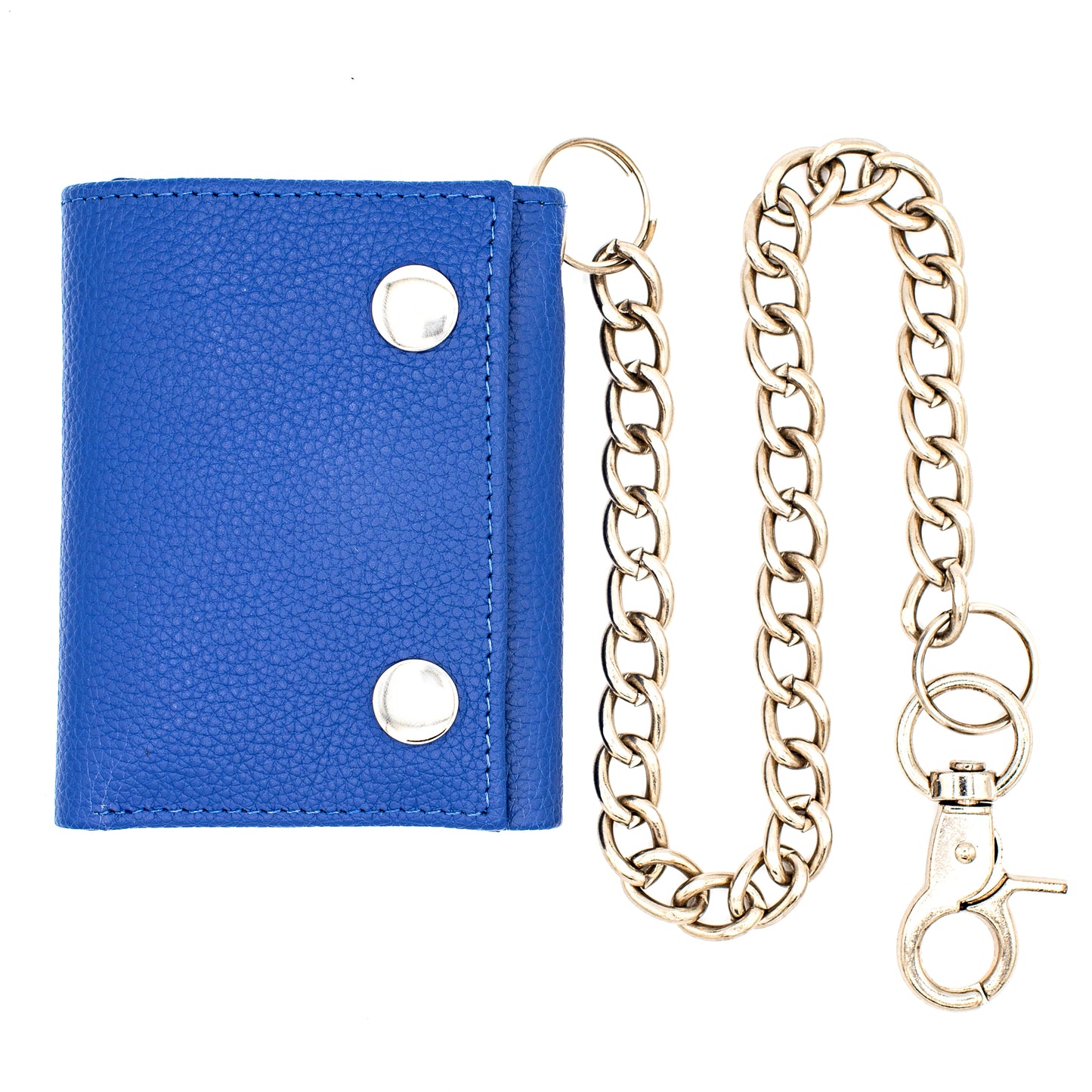 Biker Trifold Chain Wallet with Snaps RFID Safe Leather