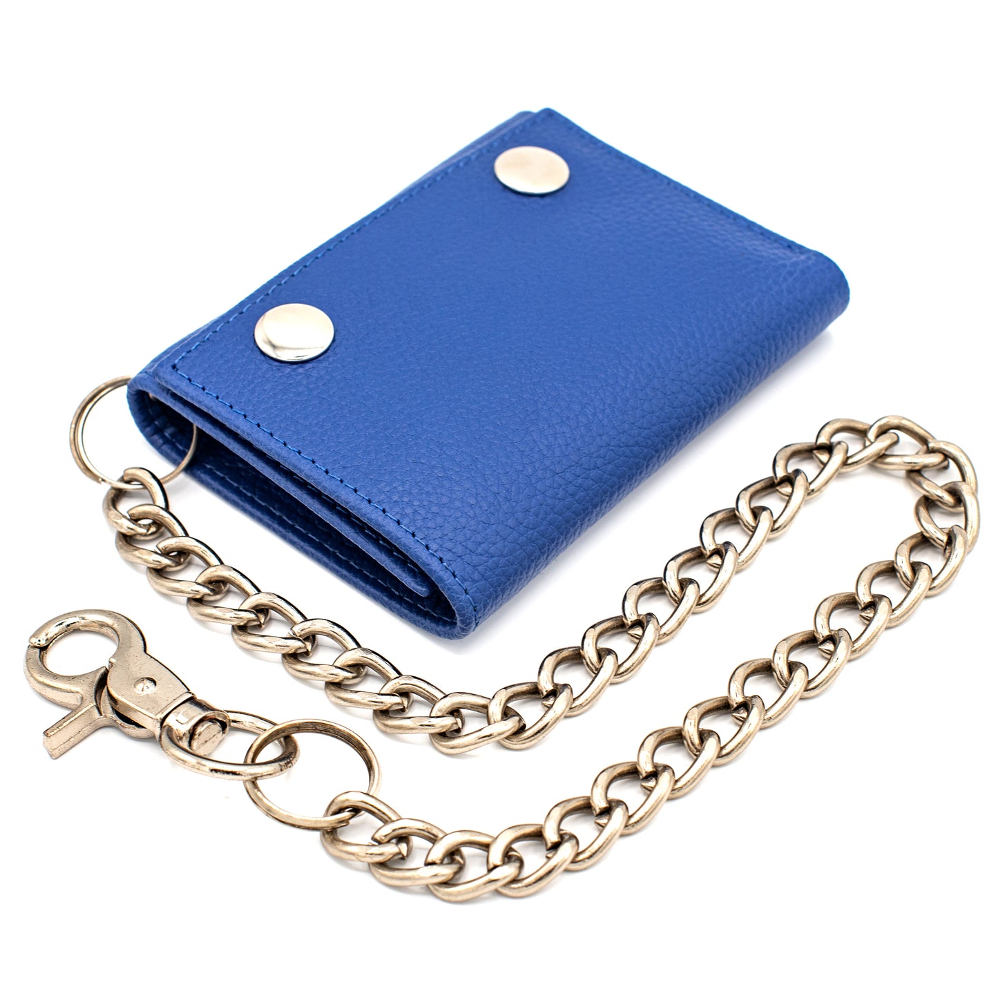 Biker Trifold Chain Wallet with Snaps RFID Safe Leather