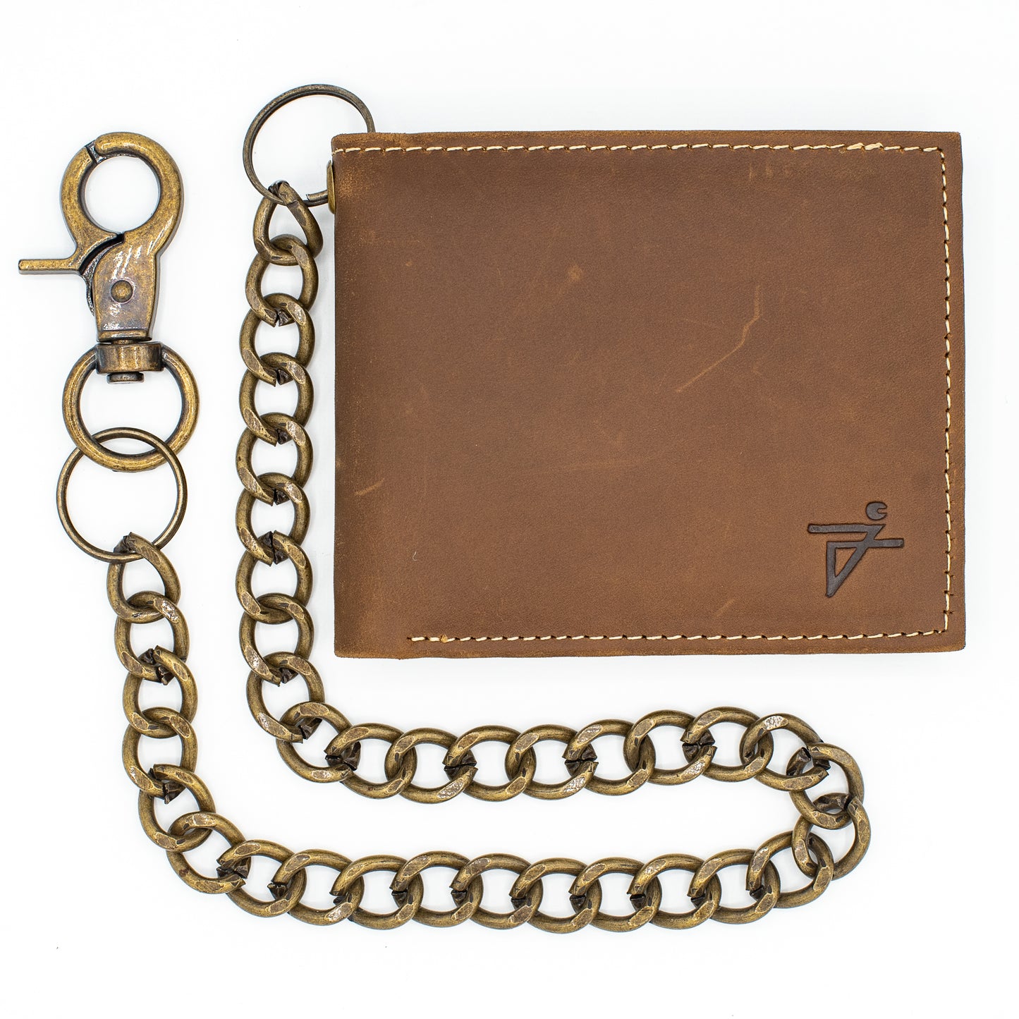 Biker Chain Wallet with Flip up ID RFID Leather