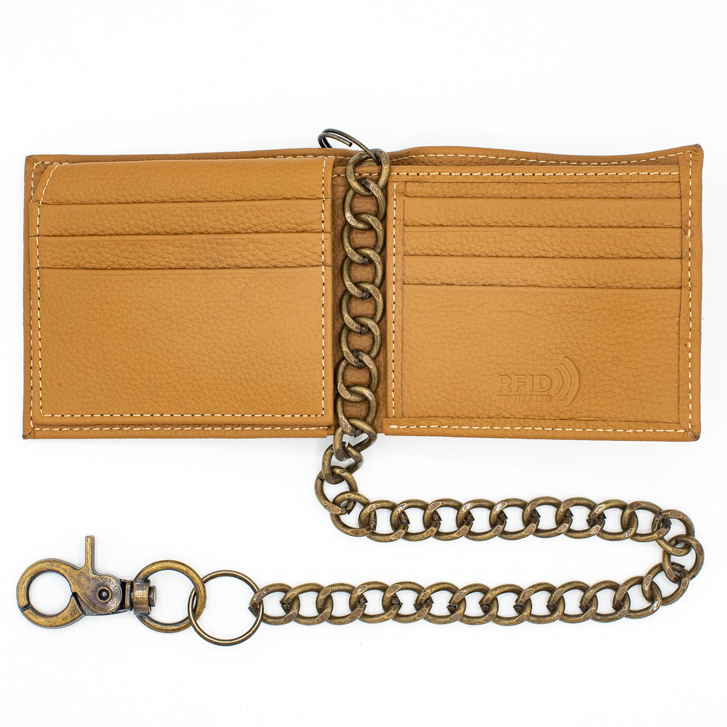 Biker Chain Wallet  for men with Flip up ID RFID Leather