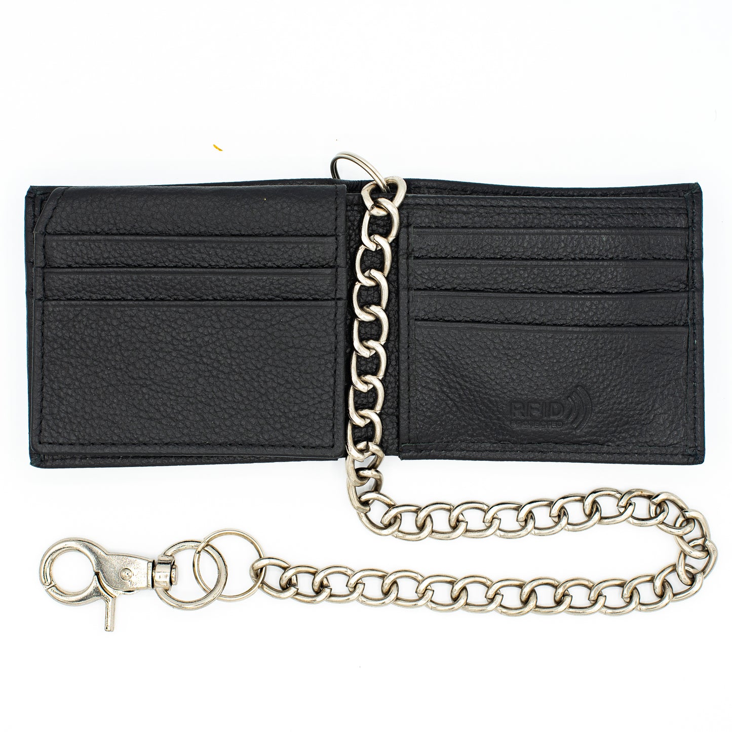 Biker Chain Wallet  for men with Flip up ID RFID Leather