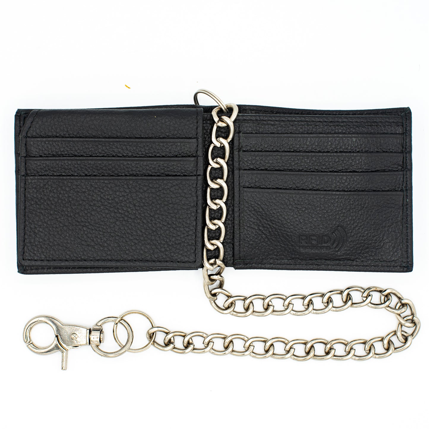 Biker Chain Wallet with Flip up ID RFID Leather